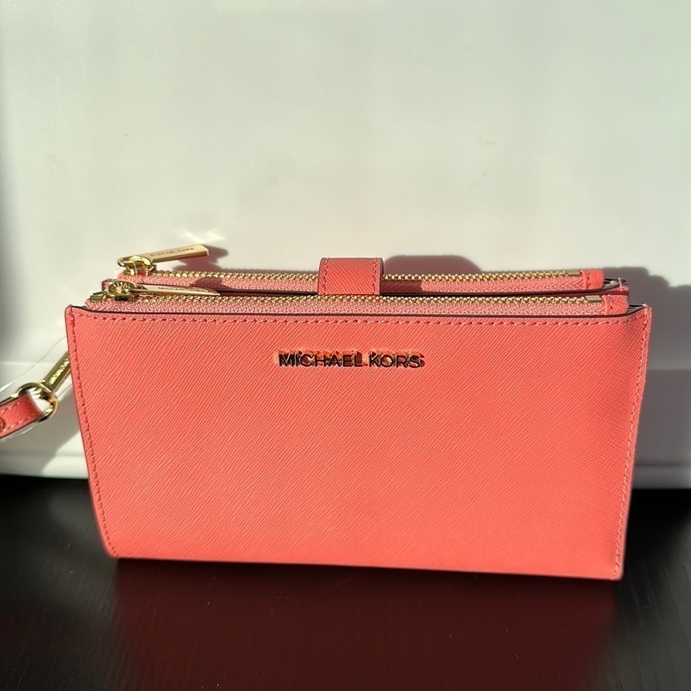 Michael Kors Jet Set double zip wallet phone case wristlet - Picture 2 of 8